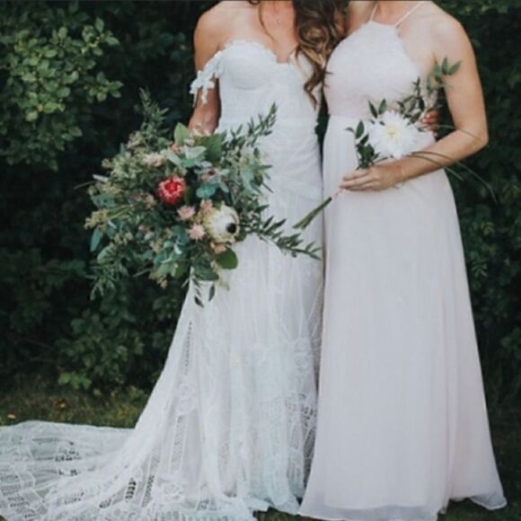 Anthropologie BHLDN, Blush Bridesmaid Dress, Heavily Altered into Maternity Gown - Picture 1 of 10